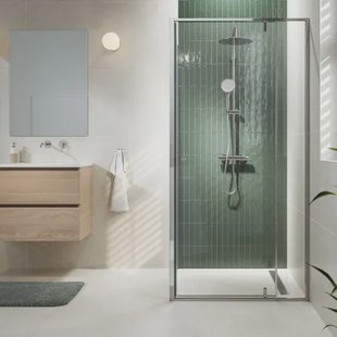 Sealskin Draaideur Contour - Zilver Hoogglans - 100x100x200cm - 6mm Helder Veiligheidsglas