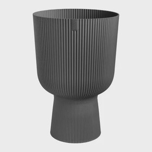 Elho Bloempot Vibes Fold Coupe - Kunststof - Antraciet - Diam.14xh21cm