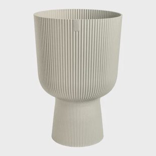 Elho Bloempot Vibes Fold Coupe - Kunststof - Linnen Wit - Diam.14xh21cm