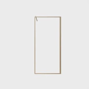 Aurlane Inloopdouchewand Wooden Edge - Houtlook Aluminium - Helder Gehard Glas - 90x200cm