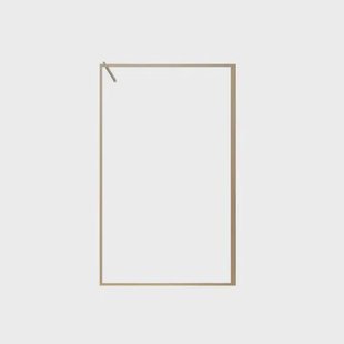 Aurlane Inloopdouchewand Wooden Edge - Aluminium Frame - Houtdecor - 140x200cm