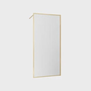 Inloopdouchewand Golden Edge 90 Geribbeld Glas
