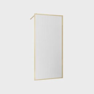 Inloopdouchewand Golden Edge 120 Geribbeld Glas
