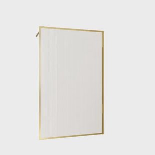 Inloopdouchewand Golden Edge 140 Geribbeld Glas