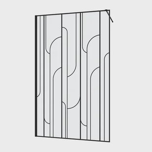 Aurlane Inloopdouchewand Art Deco - Helder Gehard Glas 6mm - Mat Zwart Aluminium - 120x195cm