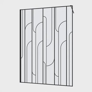 Aurlane Inloopdouchewand Art Deco - 140x195cm - 6mm Helder Geh. Glas - Matzwart Aluminium Profiel