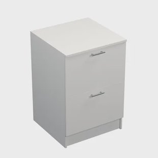 Prim Onderkast Met 2 Lades - Wit Melamine - Rvs Handgrepen - 60x89x59cm