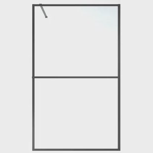 Grua Inloopdouchewand - Helder Glas 8mm - Mat Zwart - 100x200cm