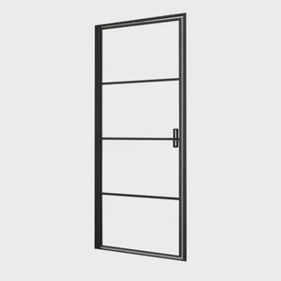 Egua Draaibare Douchedeur - 8mm Gehard Glas - Zwart Aluminium Profiel - 90x200cm