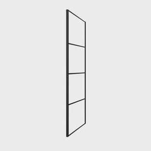 Egua Vaste Douchewand Gehard Glas - 8mm Dikte - Antikalk - Zwart Aluminium Profielen - 90x200cm