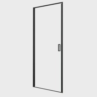 Zwaaideur Douchedeur - Industriële Uitstraling - 88,8x200cm - Zwart Aluminium - 8mm Gehard Glas