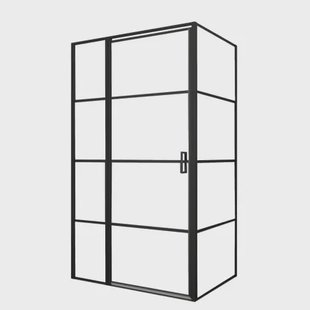 Egua Inloopdouche - Helder Glas 8mm - Zwart - 90x120x200cm