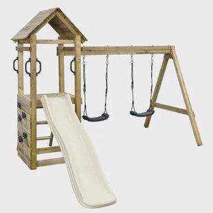 Swing King Speeltoestel Maria Pastel Wit - Hout En Kunststof - 4 Personen - Pastel Wit - 300cm
