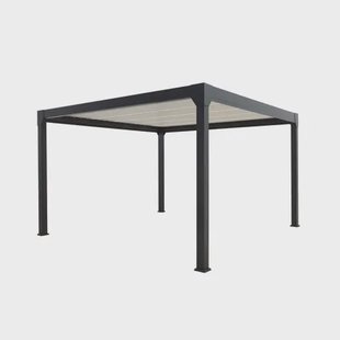 Green Outside Pergola Actual 4x4m - Bioklimatisch - Gemotoriseerd - Vrijstaand - Aluminium - Zwart - 16 M²