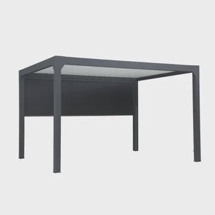 Green Outside Voorgordijn - 4m - Accessoire Pergola Actual - Zwart - Handmatige Bediening - Aluminium