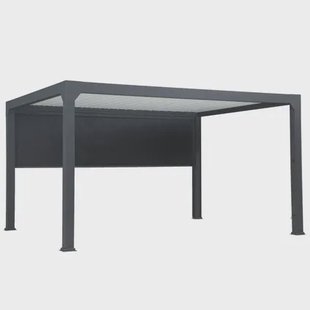 Green Outside Voorgordijn - 5m - Accessoire Voor Pergola Universel - Zwart - Handmatige Bediening - Aluminium
