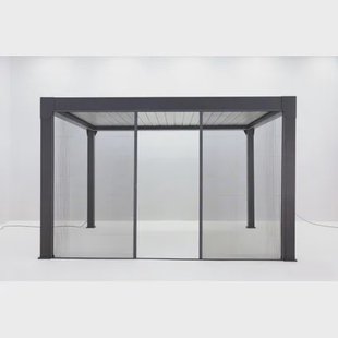 Green Outside Harmonica-muggennet - 3m - Accessoire Voor Pergola Actual - Grijs - Insectenwerend - Aluminium