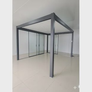 Green Outside Schuifwand - 6m - Accessoire Pergola Actual - Zwart - 8mm - Aluminium