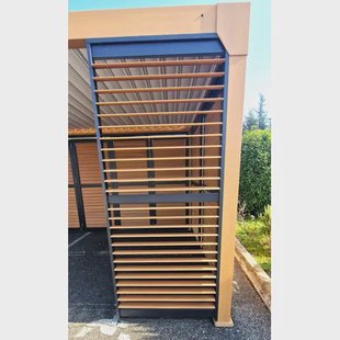Panelen - Accessoire Voor Pergola Universeel - 235x105x9cm - Zwart-hout-ral2100