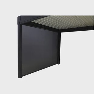 Green Outside Elektrisch Gordijn - 3m - Accessoire Voor Pergola Actual Xxl 6x3 - Zwart - Met Afstandsbediening - Aluminium