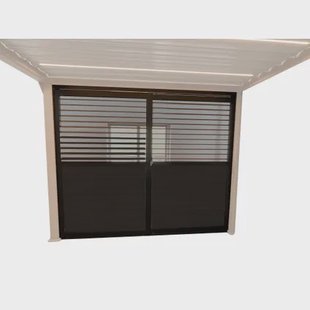 Green Outside Schuifpanelen - 3m - Accessoire Pergola Actual - Zwart/hout - Bso - Set Van 2 - Aluminium