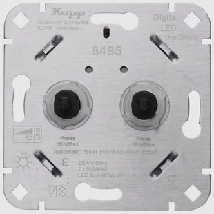 Kopp Led Dimmer Druk/draai 2x100w 230v Inbouw