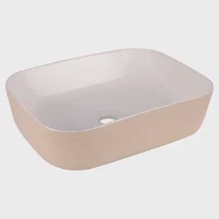 Differnz Waskom Zena - Keramiek - Vierkant - Beige/wit - 48x37,5x12,5cm