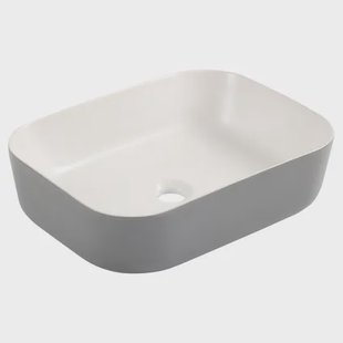 Differnz Waskom Zena - Keramiek - Vierkant - Grijs/wit - 48x37,5x12,5cm