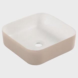 Differnz Waskom Nila - Keramiek - Vierkant - Beige/wit - 42x42x17cm