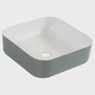 Differnz Waskom Nila - Keramiek - Vierkant - Groen/wit - 38x38x13cm