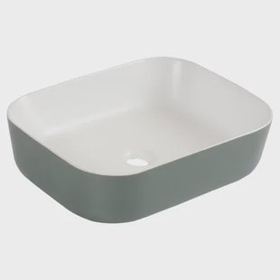 Differnz Waskom Zena - Keramiek - Rechthoek - Grijs/wit - 48x37,5x12,5cm
