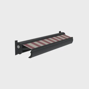 Optima Knikarmscherm Ts - Aluminium - Ral7016 Antraciet Rood D509 - Handzender - 450x28x17cm