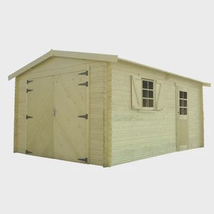 Solid Superia Traditional Wood Garage - Geïmpregneerd Hout - Zadeldak - 358x538x264cm