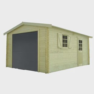 Solid Superia Traditional Wood Garage - Geïmpregneerd Hout - Sectionale Poort - 358x508x281,5cm