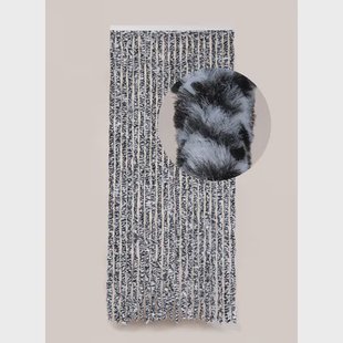 Degor Vliegengordijn Kattenstaart - 90x210cm - Zwart/wit - Plastic