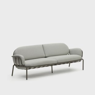 Kave Home 3-zits Tuinbank 'Joncols' 224cm, kleur Grijs/Groen