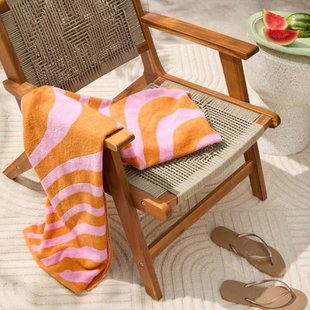BEACHWAVE strandlaken Swirl - roze/oranje (velours) (180x100 cm)