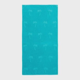 BEACHWAVE strandlaken Palm - aquablauw (velours) (200x100 cm)