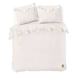 Dindi Home katoenen dekbedovertrek 2-persoons ecru met ruffles (200x220 cm)