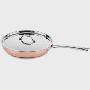 DUCQ Koekenpan Koper met deksel ø 26 cm - zonder anti-aanbaklaag