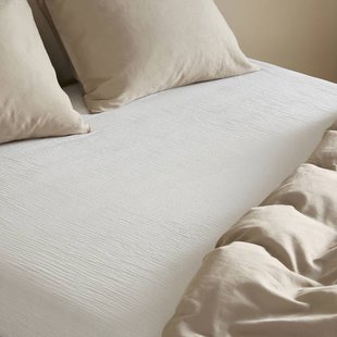 NOUS Living mousseline hoeslaken - off white