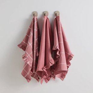 NOUS Living theedoek ruffle (50x70 cm) (set van 3)