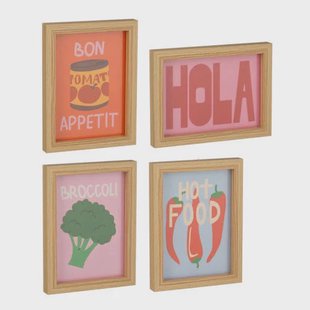 Mica Decorations wanddecoratie (set van 4) (13.5x20.5 cm)