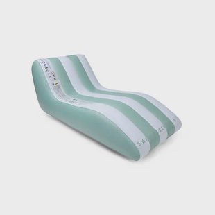 Swim Essentials groen wit lounge luchtbed (180 x 99 cm)