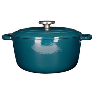 Cosy & Trendy Braadpan met deksel Fontestic Gietijzer Green Heron Ø 24 cm / 4.6 Liter - geëmailleerde anti-aanbaklaag