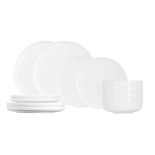 Cosy & Trendy Serviesset Moon White 12-delig / 4 personen - 4 dinerborden, 4 ontbijtborden en 4 kommen