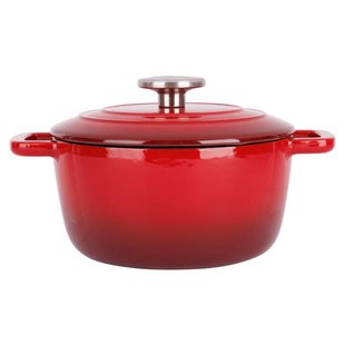 Cosy & Trendy Braadpan met deksel Fontestic Gietijzer Traditional Red Ø 20 cm / 2.7 Liter - geëmailleerde anti-aanbaklaag