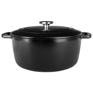 Cosy & Trendy Braadpan met deksel Fontestic Gietijzer Black Ø 24 cm / 4.6 Liter - geëmailleerde anti-aanbaklaag