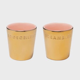 Vondels eierdopjes roze/goud