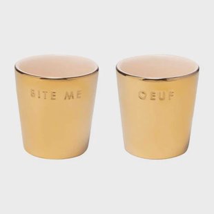 Vondels eierdopjes crème/goud